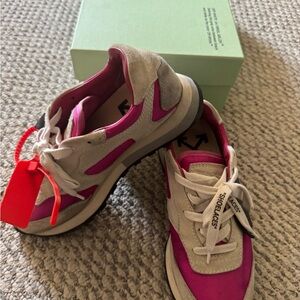 100% Authentic, Off-White Pink and Beige and Black Sneakers, size 37